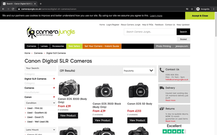 camera jungle website