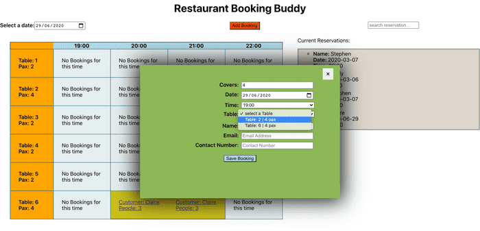 example booking