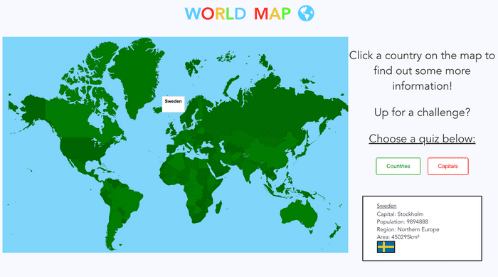 Home page of map game